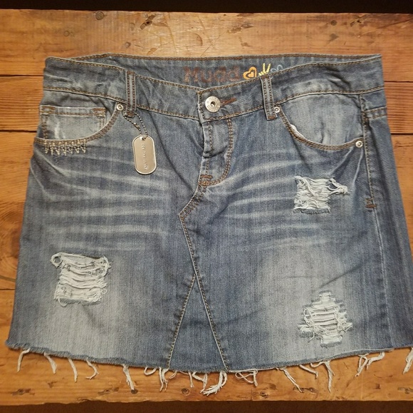 mudd jean skirt